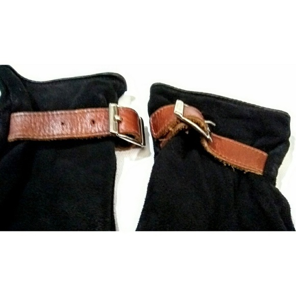 Grandoe Black Leather LambsWool Gloves Medium - Picture 5 of 8